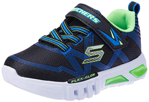 Skechers Flex-glow, Scarpe da ginnastica Bambino, Nero (Black Blue Lime Bblm), 36 EU