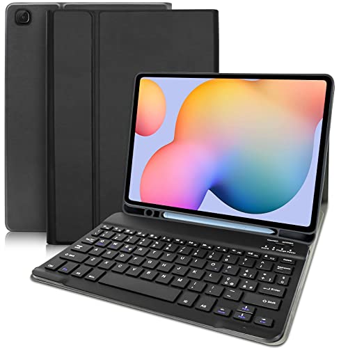 YUEJIDZ Custodia con Tastiera per Galaxy Tab S6 Lite 10.4' 2022/2020,Slim Cover con Rimovibile Magnetica Wireless Bluetooth Tastiera [Layout Italiano],per Samsung S6 Lite SM-P613/P619/P610/P615
