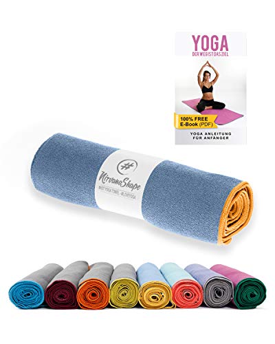 NirvanaShape ® Asciugamano da yoga antiscivolo | Hot Yoga Towel con nodi antiscivolo | asciugamano da yoga igienico per tappetino [ 185 x 63 cm ]