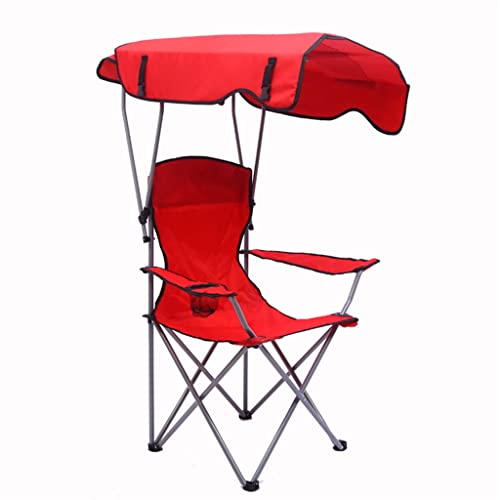 GLUTINOUS Sedia da spiaggia pieghevole portatile portatile da esterno Sedia da spiaggia pieghevole sedia a riposo con ombrellone (Color : A, Size : Small)