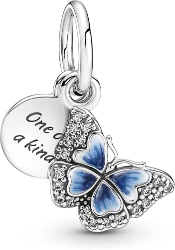 PHCLASY Farfalla Ciondolo Per braccialetti Bead Charm da donna Abalorio Argento 925 Sterling Zirconia cubica Gioielli di San Valentino