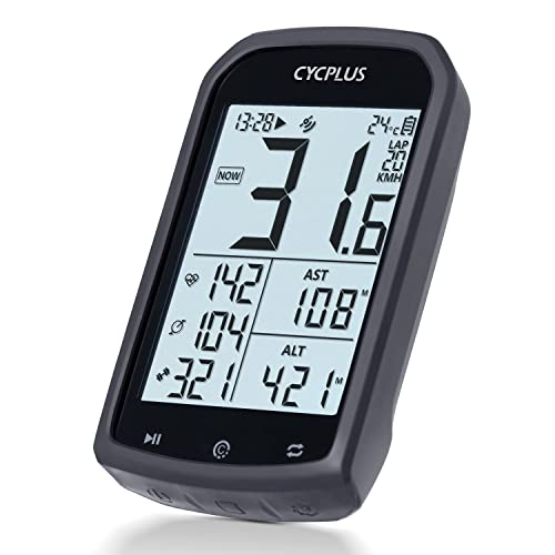 CYCPLUS Tachimetro e contachilometri per Bici da Bicicletta GPS Impermeabile Contachilometri Ant + Wireless Ciclismo Bluetooth Compatibile con App Display LCD da 2,9 Pollici con retroilluminazione
