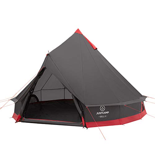 JUSTCAMP Bell 6 Tipi Tenda per Famiglia, Campeggio, a 6 Persone, Tenda Piramide