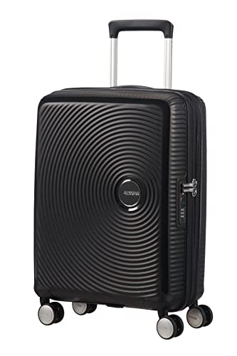 American Tourister Soundbox - Spinner L Espandibile Bagaglio a Mano, Spinner S (55 cm - 41 Litri), Nero (Bass Black)