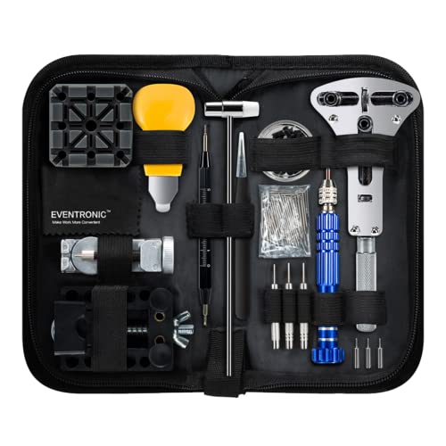 Eventronic Tool Kit Professionale di Riparazione Orologi, Attrezzi di Apertura Orologi e kit di Riparazione Orologio e portable tool kit orologiaio