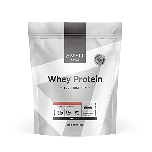 Marchio Amazon - Amfit Nutrition Proteine del Siero di Latte in Polvere 1kg - Fragola (precedentemente marchio PBN)
