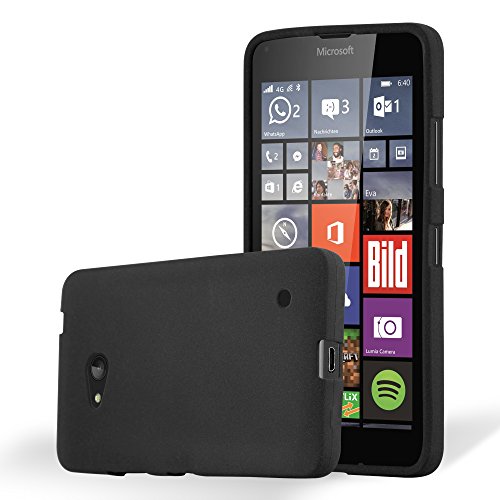 Cadorabo Custodia per Nokia Lumia 640 in FROST NERO - Morbida Cover Protettiva Sottile di Silicone TPU con Bordo Protezione - Ultra Slim Case Antiurto Gel Back Bumper Guscio