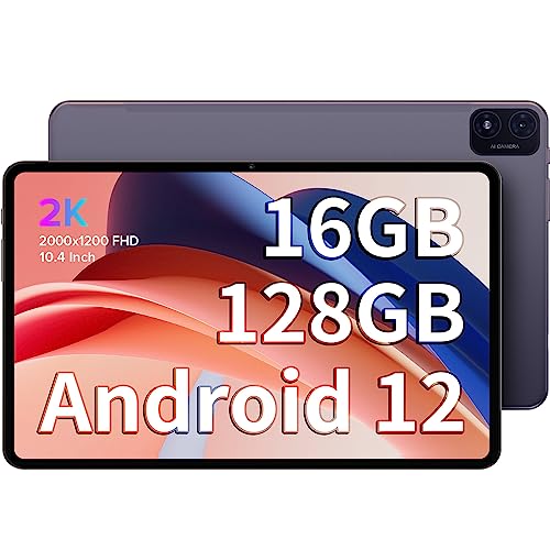 TECLAST 2K Tablet 10.4 Pollici T40S, 16(8+8)GB RAM+128GB ROM（TF 1TB）Android 12 Gaming Tablet, 2000x1200 IPS TDDI, 5G/2.4G WiFi, MTK 2.0GHz CPU, Type-C/6000mAh/Google GMS/GPS/OTG/Face ID/Metallo (2023)