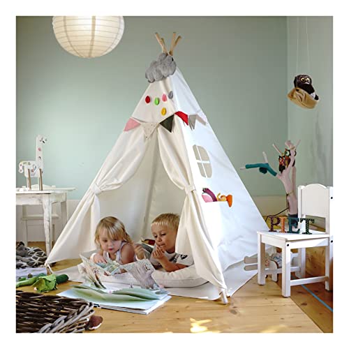 Hej Lønne Tipi, tenda da gioco per bambini, 120 x 120 x 150 cm, tenda da gioco con pavimento e finestra, sacchetto e istruzioni incluse, per interni ed esterni, priva di sostanze nocive