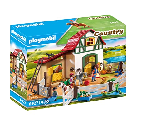 Playmobil Country 6927 - Maneggio dei Pony con animali e fienile, Dai 4 anni