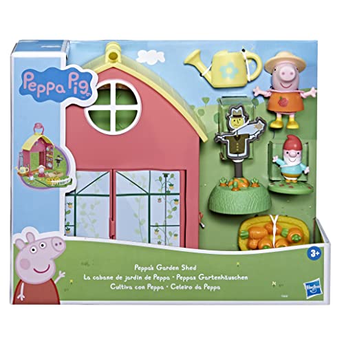 Peppa Pig Peppa's Adventures Peppas F36585L0 - Set di casette da giardino, con 1 figurina, 5 accessori, con maniglia per il trasporto, adatta per bambini dai 3 anni in su, F36585L0