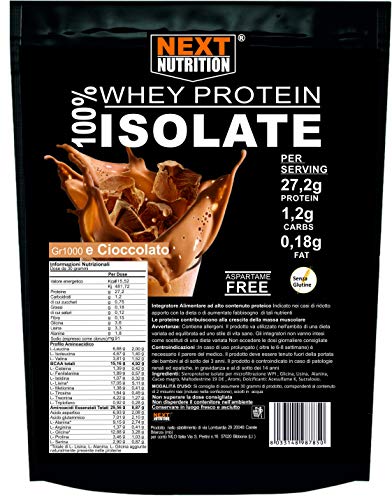 Proteine 100% Isolate WHEY V.B. 104 Gr 1000 Alto Contenuto Proteico Cacao Solo 0,18gr di Grassi 1,2gr di Carboidrati per dose Recupero Muscolare 90% Whey Protein in Polvere Prodotte in Italia