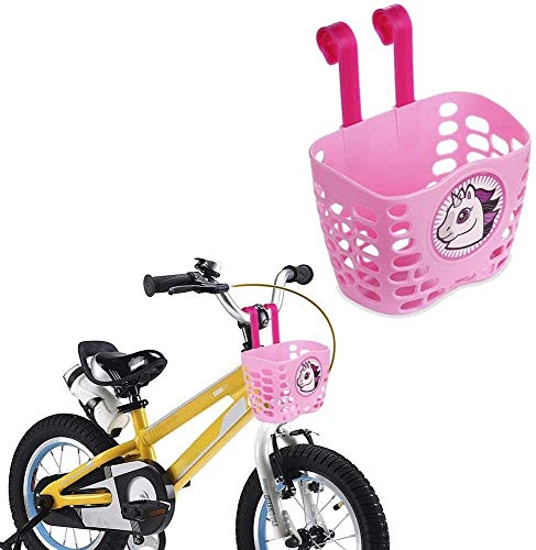 Kyowoll Cestino da Bicicletta per Bambini - Cestino della Bicicletta del Capretto Cestino del Manubrio della Bicicletta del Fumetto (Rosa)
