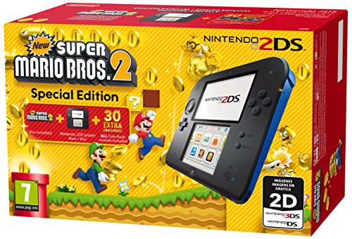 Nintendo 2DS Console, Nero/Blu + Super Mario Bros 2 [Bundle Special Edition]