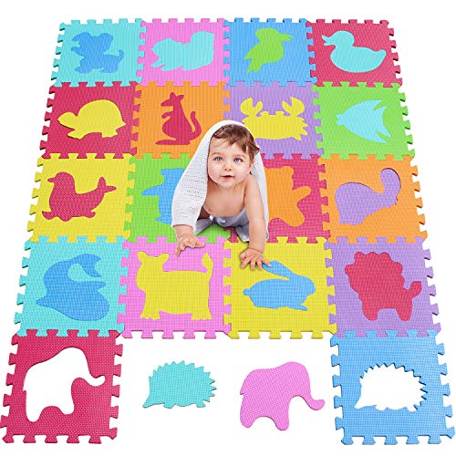 MSHEN Tappeto Puzzle Bambini 26 Pezzi (135 * 135cm) Tappetino Gioco Gomma Eva Resistente Lavabile (Colori) 3009L1-26
