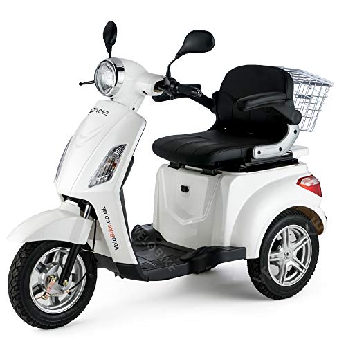 VELECO Scooter Elettrico 3 Ruote Disabili Anziani 12km/h 900W ZT15 Bianco