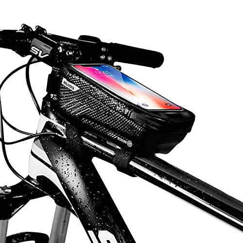 Borsa Telaio Bici Porta Cellulare, Impermeabile Manubrio per Borse Biciclette Touch Screen, Supporto Bici MTB, Accessori Bicicletta Bici da Corsa Ciclismo, Mountain Bike Portacellulare per 6.5 Pollici