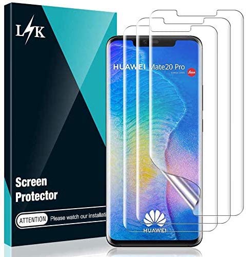 LϟK 3 Pezzi per Huawei Mate 20 PRO Pellicola Protettiva, TPU Pellicola Senza Bolle Support Fingerprint ID HD Salvaschermo con Facile Kit D'Installazione