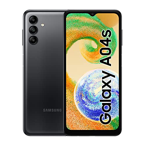 Samsung Galaxy A04s Smartphone Android 12, Display Infinity-V HD+ da 6.5'', 3 GB RAM e 32 GB di Memoria Interna Espandibile, Batteria 5.000 mAh, Black [Versione Italiana]