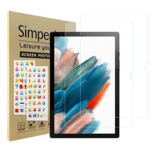 Simpeak 2 Pack Pellicola Protettiva Compatibile con Samsung Galaxy Tab A8 2021 10,5', Vetro Temperato Protezioni Schermo HD Compatibile con Galaxy Tab A8 SM-X200 SM-X205 [Anti-graffio]