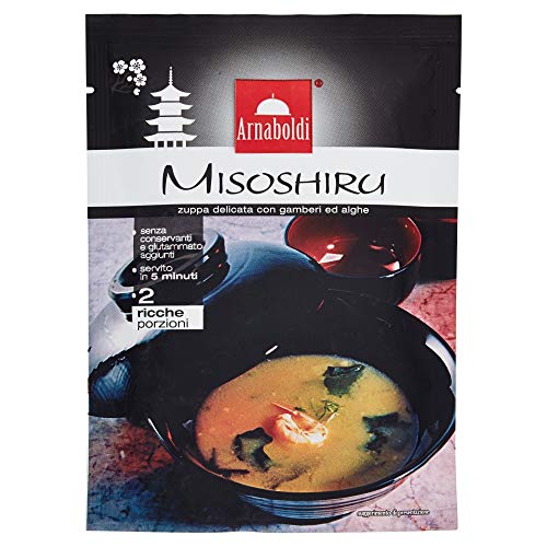 Arnaboldi Zuppa di Miso Giapponese - Zuppa Misoshiru Delicata con Gamberi ed Alghe [1 Confezione da 59g]