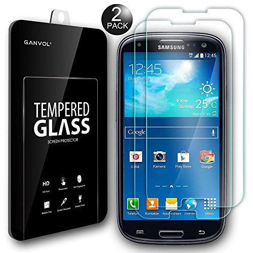 Ganvol S3 Neo Schermo di Vetro (2 Pezzi), Pellicola Protettiva in Vetro temperato per Samsung Galaxy S3/S3 Neo