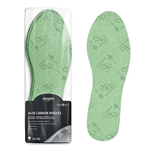 Amazon Basic Care - Solette con carbonio attivo - 3 paia (taglia di scarpe: 22-46)