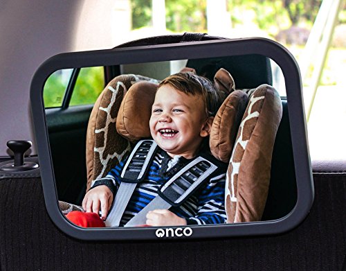 Onco Specchietto retrovisore bambini - 100% infrangibile - Guida in sicurezza e monitora il tuo Bambino - Accessorio auto per i neogenitori - Vincitore del MadeForMums Awards
