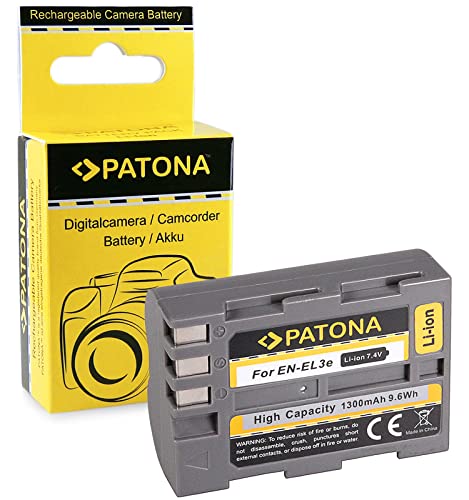 PATONA Batteria EN-EL3e Compatibile con Nikon D900, D700, D300, D200, D100