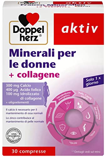 Minerali e Vitamine per Donna + Collagene - 30 compresse - Integratore Multiminerale con Oligoelementi specialmente per le Donne – Doppelherz
