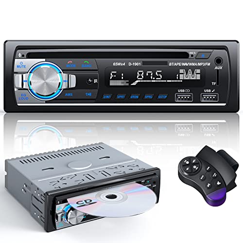 Autoradio con CD Bluetooth, CENXINY Autoradio RDS sistema vivavoce Bluetooth Autoradio 1 DIN Lettore MP3/radio FM, 2 porte USB per la riproduzione di musica e la ricarica