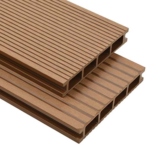 Listoni WPC 10m² legno composito resina per pavimentazione giardino pavimenti pavimento Colore TEAK