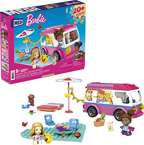 Mega Barbie - Camper dei Sogni con tanti Accessori e Sorprese e 2 Micro-Bambole Barbie, Giocattolo per Bambini 5+ Anni, GWR35