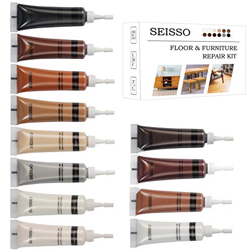SEISSO - Kit di riparazione per mobili, 12 pezzi, per riparazione pavimenti in legno, per porte, pavimenti, scrivanie, armadietti