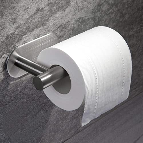 Porta carta igienica, porta carta igienica senza foratura per bagno e bagno, nichel spazzolato in acciaio inossidabile 304 (argento)