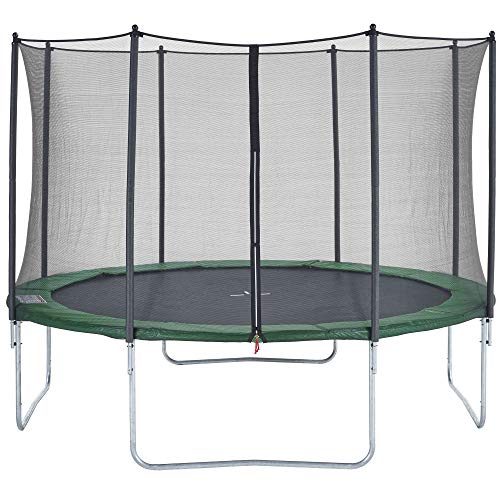 CZON SPORTS trampolino, 430 cm tappeto elastico con rete di sicurezza, verde|trampolino elastico da giardino|trampolino bambini