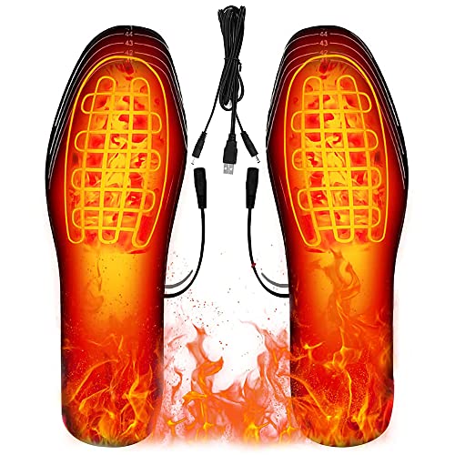 Solette riscaldate, solette riscaldate tramite USB, per il fai da te, personalizzabili, per donne e uomini, solette riscaldate per scarpe invernali, campeggio, sci, caccia, sport (misura 40-44)