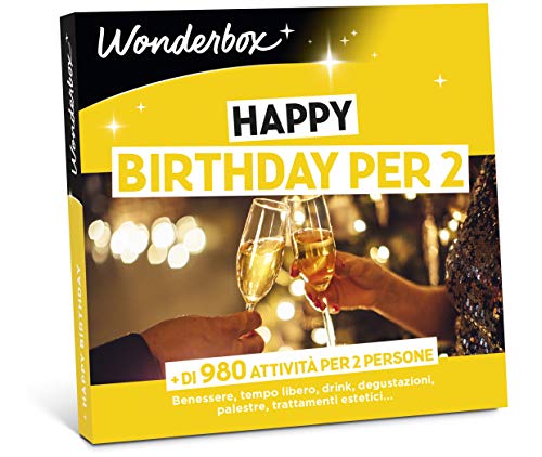 Wonderbox Cofanetto Regalo - Happy Birthday per 2 Persone - valido 3 Anni e 3 Mesi