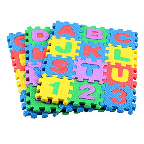 Toyvian 36PCS Lettera E Numero di Alfabeto Schiuma Eva Stuoia di Puzzle Piano Mat Mat Camera da Letto Tappeto Stuoia del Gioco Educativi Giocattoli per Capretti del Bambino ( Colori