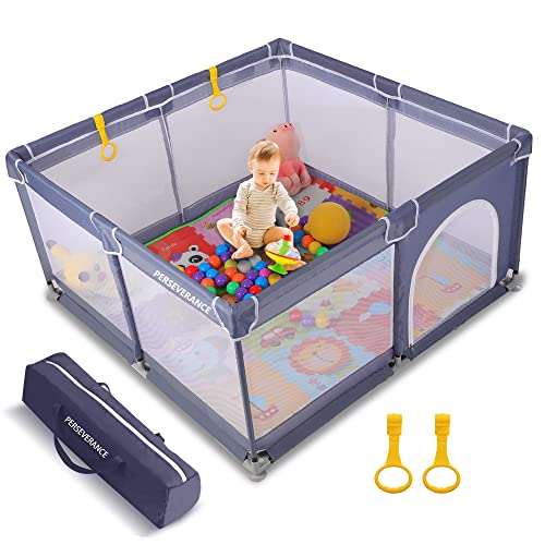 PERSEVERANCE Box per Bambini, 125 cm, Centro Attività per Bambini Indoor-Outdoor con Base Antiscivolo(Grigio)