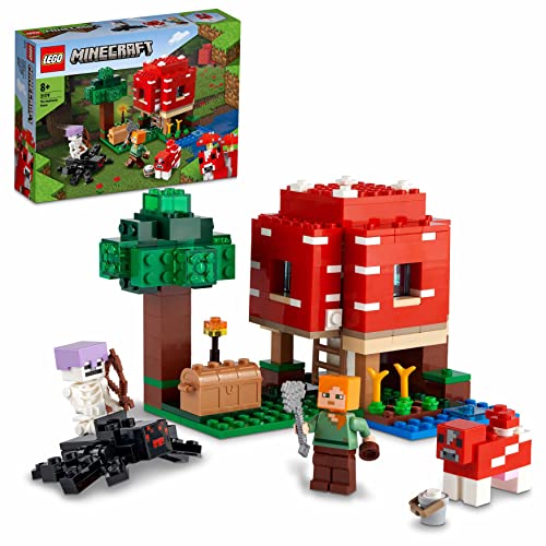 LEGO Minecraft La Casa dei Funghi, Giocattoli per Bambini di 8+ Anni, Idea Regalo con il Personaggio di Alex, 21179