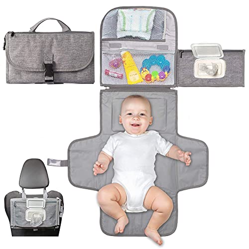 XL-Cambiatore portatile pieghevole impermeabile ideale come regalo per neonata - Il fasciatoio è una borsa rimovibile con 6 tasche per riporre oggetti per neonati