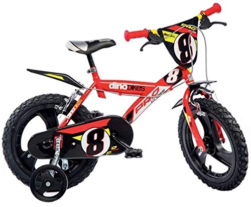 Dino Bikes 143 GLN bicicletta 14' serie 23 con rotelle e doppio freno per bambini dai 4 ai 7 anni