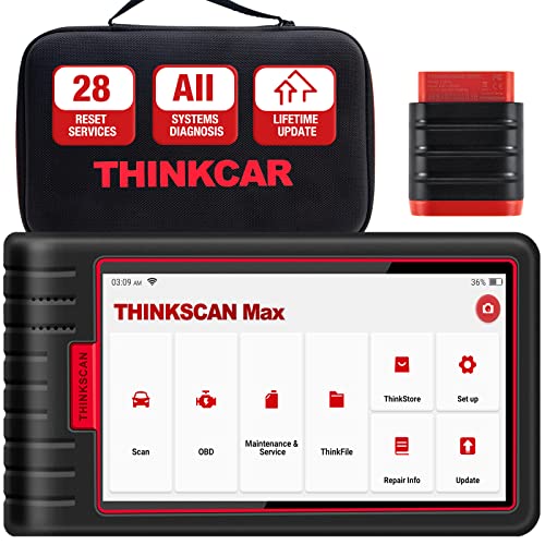 Thinkcar MAX OBD2 Scanner Diagnostico in Italiano Professionale per Sistema Completo, Diagnosi Auto Multimarca, 28 Servizi di Ripristino EPB TPMS EGR DPF SAS BMS IMMO [Aggiornamenti Wi-Fi gratuito]