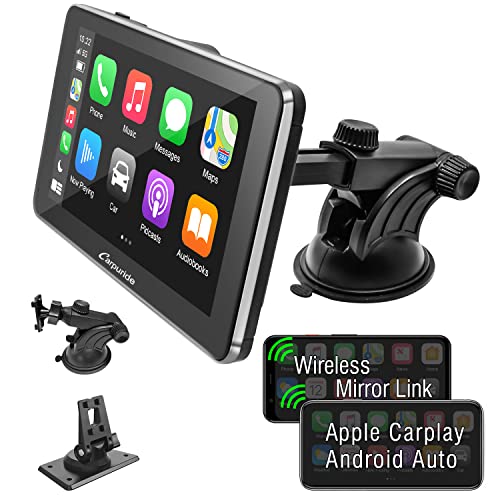 CARPURIDE Wireless CarPlay Android Auto, 7 Pollici HD Touch Screen Senza Fili Car Radio Stereo, Vivavoce Bluetooth 5.0, Autoradio Con GPS Navigatore, FM/USB/Mirror Link/SiriusXM/SD-32GB