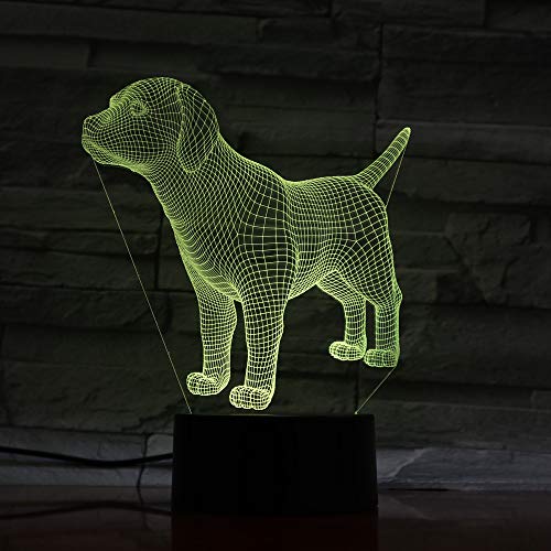 DFDLNL La Lampada da Tavolo a Colori 3D RGB a LED Nightlamp Produce Effetti di Luce Unici Piastra in metacrilato Illuminazione per Bambini Luce a Forma di Cane
