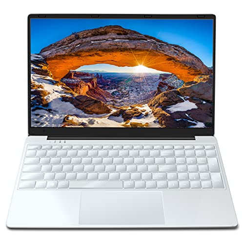 MEBERRY 15.6 Pollici Notebook 8GB RAM 256GB SSD Windows 10 Pro Ultrasottile 1920 * 1080 Full HD Laptop PC con Quad Core 1.5 GHz | HDMI | 5G /2.4G WIFI | Bluetooth 5.0, Argento(Tastiera con layout US)