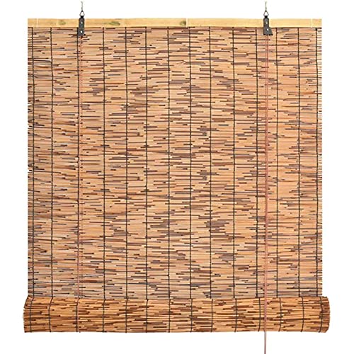 WZRIOP Tende A Rullo in bambù, Tende a Pacchetto, Tende Avvolgibili per Finestre in bambù, Tenda Decorativa retrò, per Porte e Finestre,per Esterno/Interno(60x120cm/24x47in)