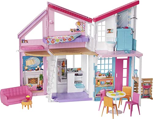 Barbie - Casa di Malibu - Casa di Barbie Malibu - Playset Trasformabile con Plug-and-Play - Oltre 25 Accessori - 60 Cm - Regalo per Bambini da 3+ Anni
