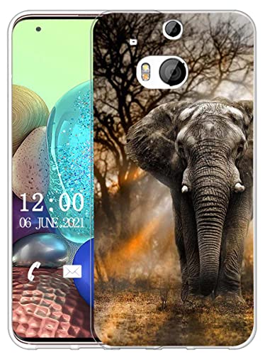 Sunrive Cover compatibile con HTC One M9 Plus, Custodia Case in molle Trasparente silicone Morbida Flessibile Antigraffio protettiva back custodie(X Elefante)